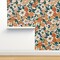 Tropical Flowers Botanical Retro Mid Century Large Scale Floral Custom Removable Wallpaper by Spoonflower Peel & Stick Wallpaper 2FT Wide